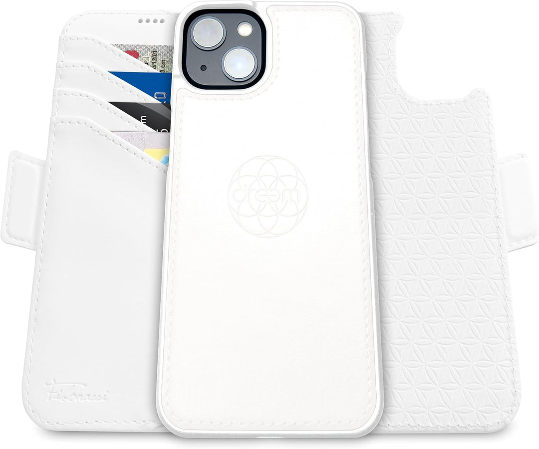 Dreem Fibonacci iPhone 15 Brieftaschen-Etui / 2-in-1 stossfestes Etui und abnehmbares Folio aus vega