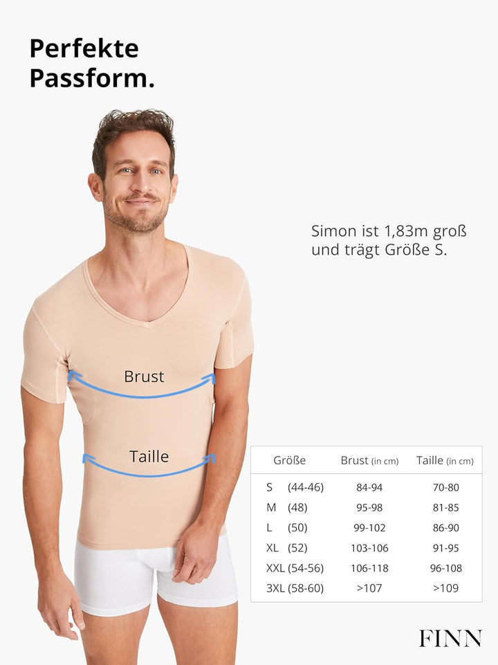 FINN wasserabweisendes Anti-Schweiss Shirt Herren mit Achselpads – Minimiert Schweissflecken am gesa