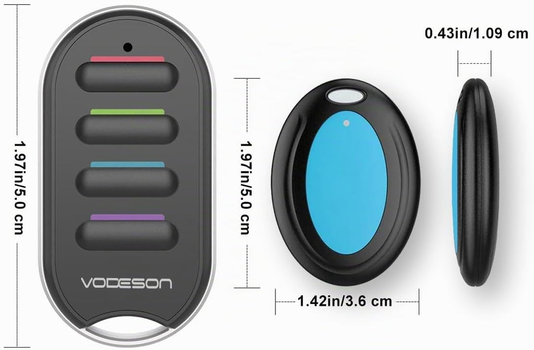 VODESON Schlüsselfinder Wireless Key Finder mit 4 Empfängern RF Item Locator, Item Tracker Support F