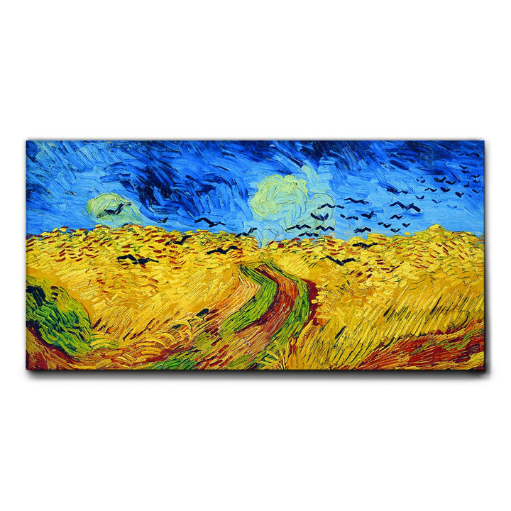Giallobus - Gemälde - Vincent Van Gogh - Weizenfeld mit Krähenflügen - Leinwand - 100x50 - Bereit zu