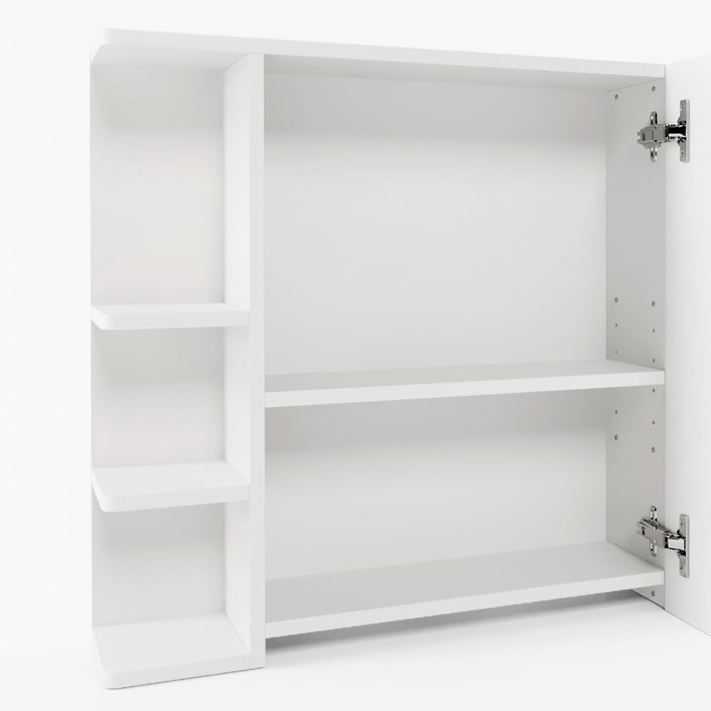 Vicco Bad Spiegelschrank Fynn, Weiss, 80 x 64 cm Weiss 80x64x21 cm, Weiss 80x64x21 cm