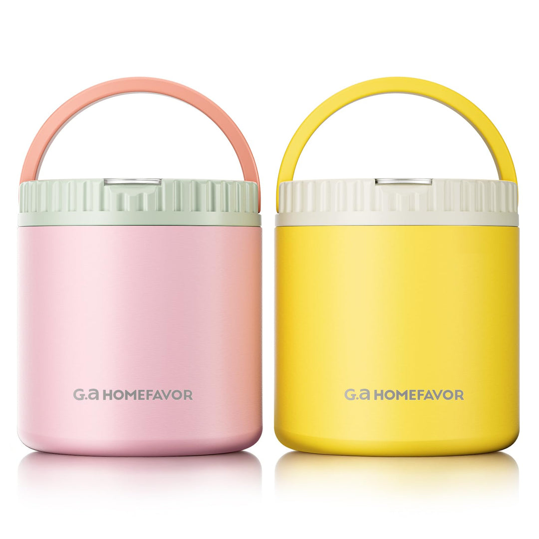 G.a HOMEFAVOR Thermobehälter für Essen 532ml, Edelstahl Warmhaltebehälter mit Löffel, Thermobecher A