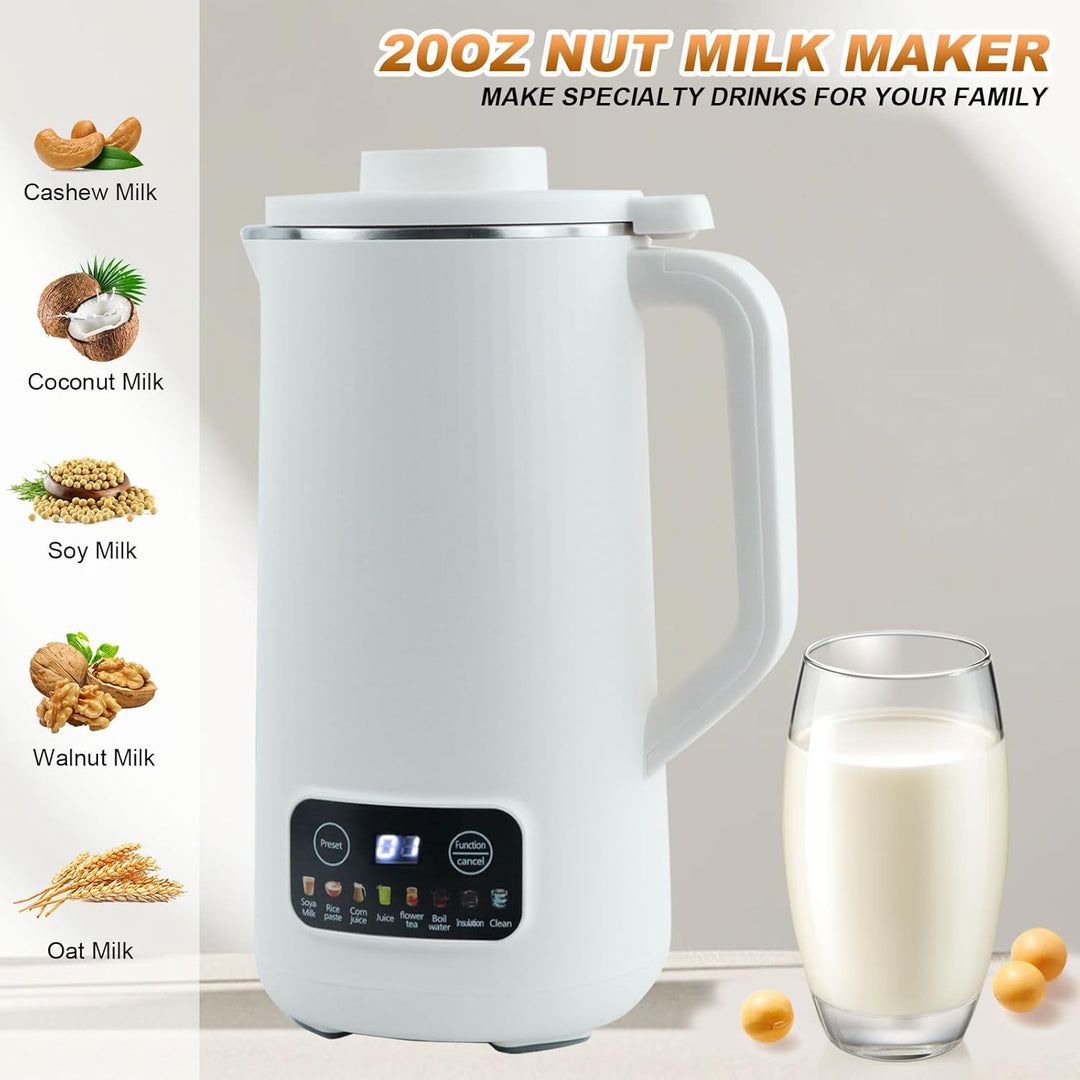 Sojamilch Hersteller, 600ml Entsafter Sojamilch Maschine mit 10 Klingen Hafermilch Maschine mit Verz
