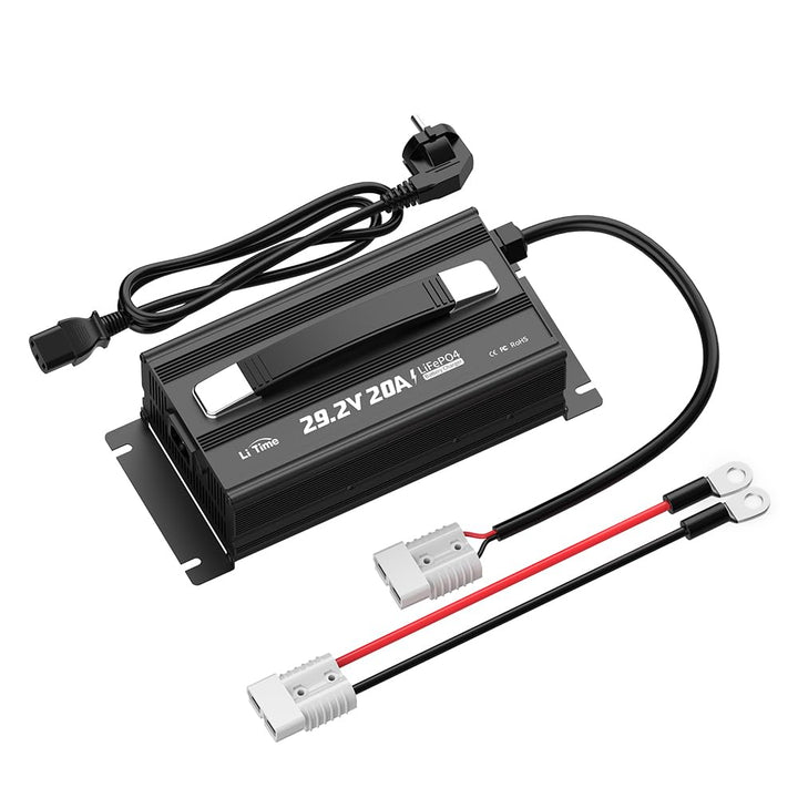 LiTime 24V 20A Lithium Batterieladegerät, 29,2V Smart-Ladegerät mit 0V-Aktivierungsfunktion, AC-DC L