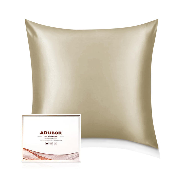 Adubor 100% Seidenkissenbezug 80x80cm für Haar und Haut, mit verstecktem Reissverschluss, beide Seit