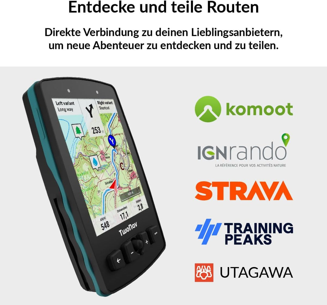 TwoNav Aventura 2 Plus Motor (32 GB) + MicroSD (128 GB) + Karte Full Deutchland BKG Topo 1:25000 ins