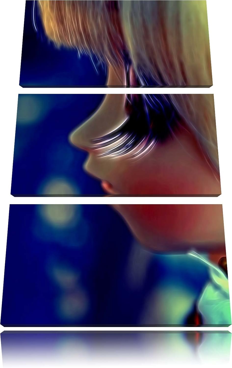 Pullip-Püppchen mit sehr langen Wimpern NewArt 3-Teiler Leinwandbild 120x80 Bild auf Leinwand, XXL r