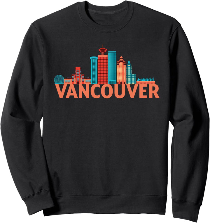 Vancouver Kanada City Skyline Silhouette Outline Sketch Sweatshirt