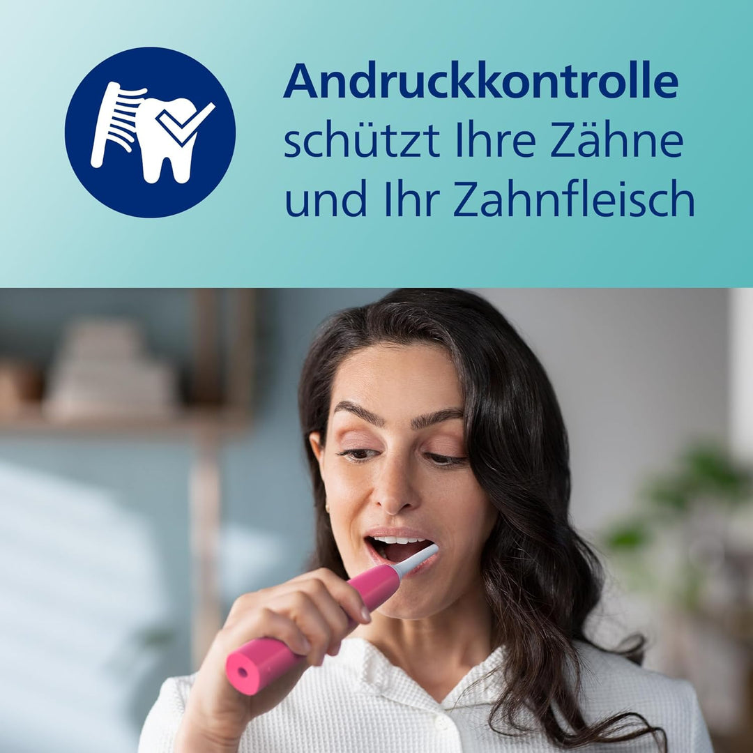 Philips Sonicare 4100 elektrische Zahnbürste mit Schalltechnologie und zwei Modi, Andruckkontrolle u