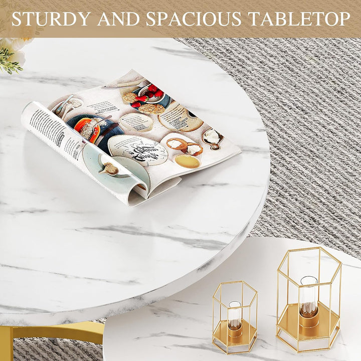 YITAHOME Couchtisch 2er Set Rund, Wohnzimmertisch Modern mit Stauraum, Beistelltisch 2er Set Stapelb