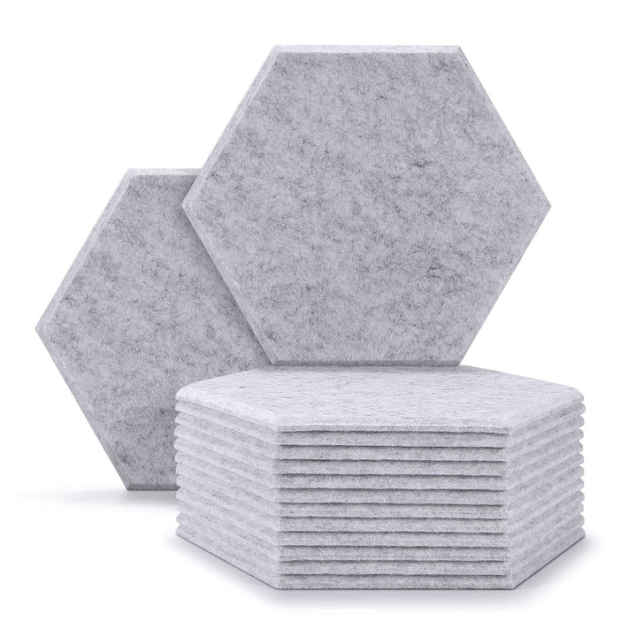 12 Packungen Akustische Absorptions-Paneels, AGPTEK 30 x 26 x 0,9 cm Hexagon Absorptionsplatten, Aku
