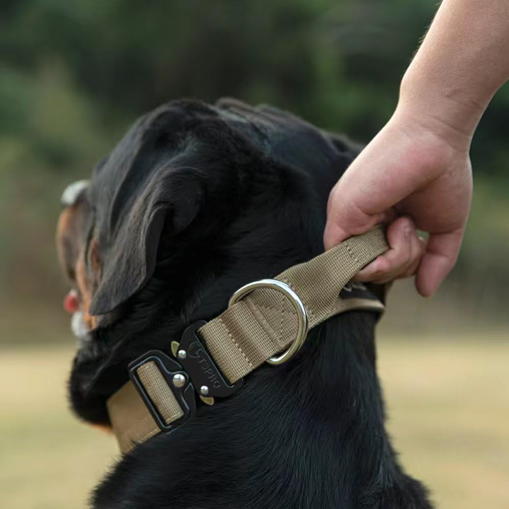 TSPRO Premium Hundehalsband mit Griff Dickes Verstellbares Hundehalsband Schwere Ausführung Schnellv