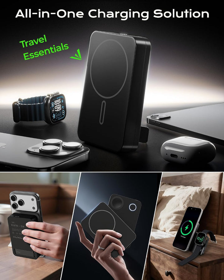 KU XIU K1ULTRA 10000mAh Powerbank für Apple Watch, Qi2.2 25W Power Bank für Magsafe, 3 in 1 Magnetis