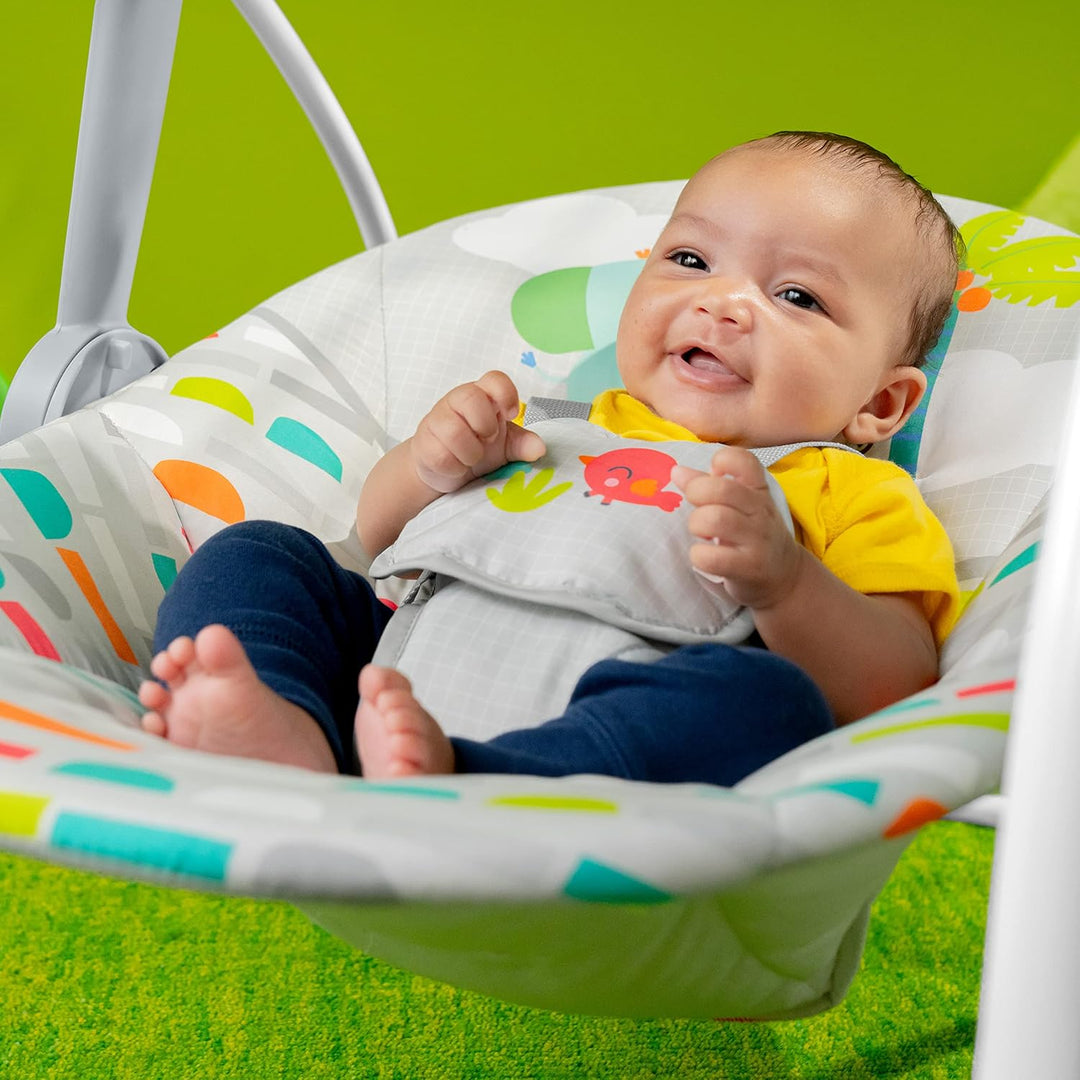 Bright Starts Playful Paradise Tragbare kompakte automatische Babyschaukel mit Musik, Unisex, Neugeb