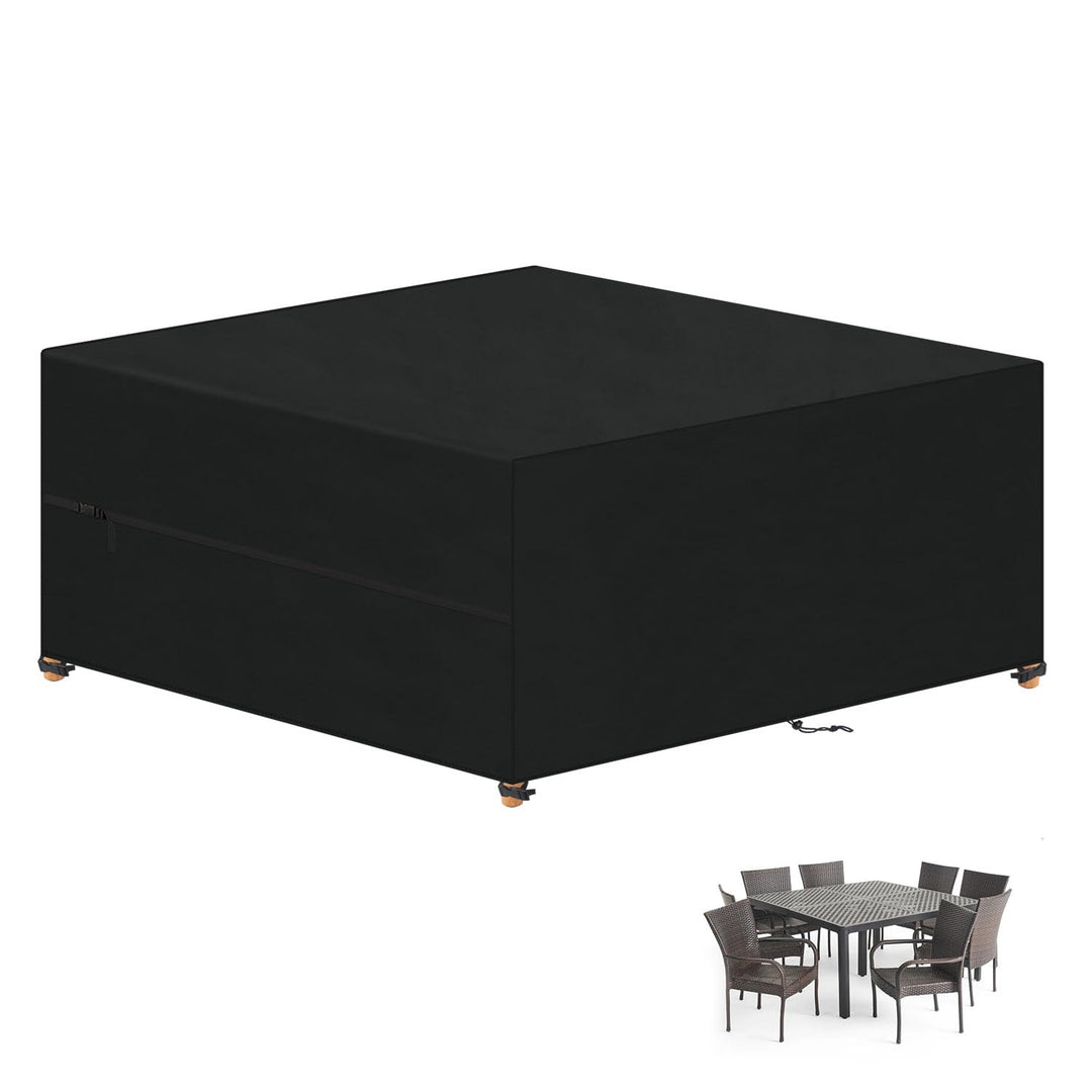 VANSHEIM Abdeckung für Gartenmöbel 250x250x90cm,Wasserdicht Loungemöbel 420D Oxford Gewebe Abdeckhau