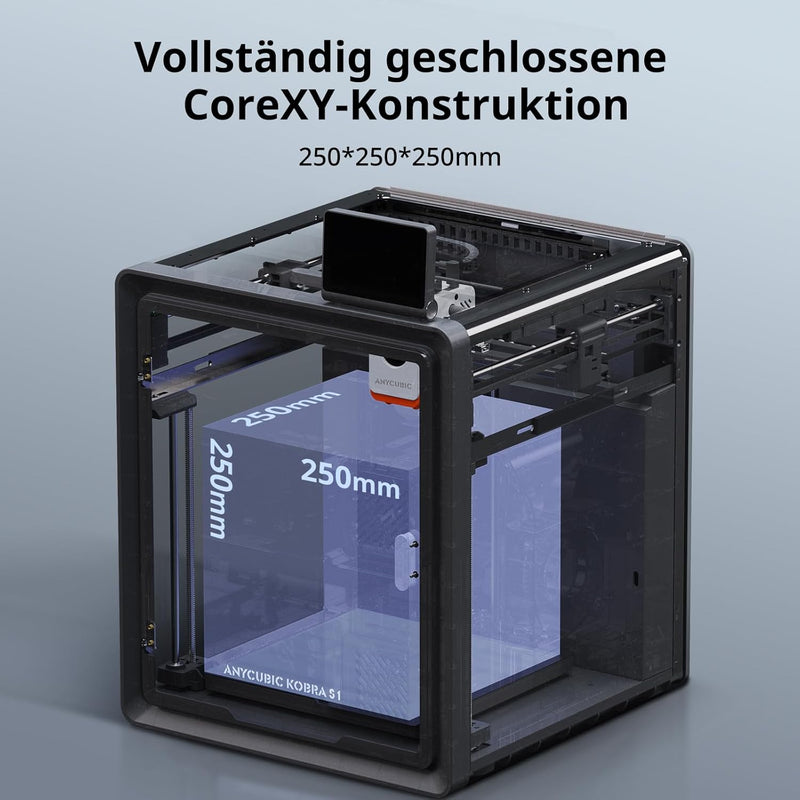 Anycubic Kobra S1 3D-Drucker, 600 mm/s Hochgeschwindigkeit, KI-Überwachung, Schnell Abnehmbares 320