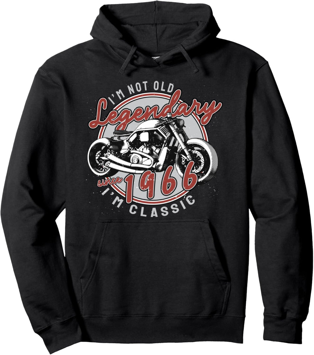 I'm Not Old I'm Classic Biker Graphic Motorcycle 1966 55 Pullover Hoodie