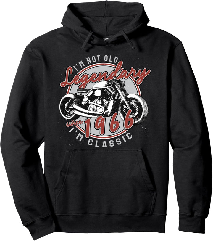 I'm Not Old I'm Classic Biker Graphic Motorcycle 1966 55 Pullover Hoodie