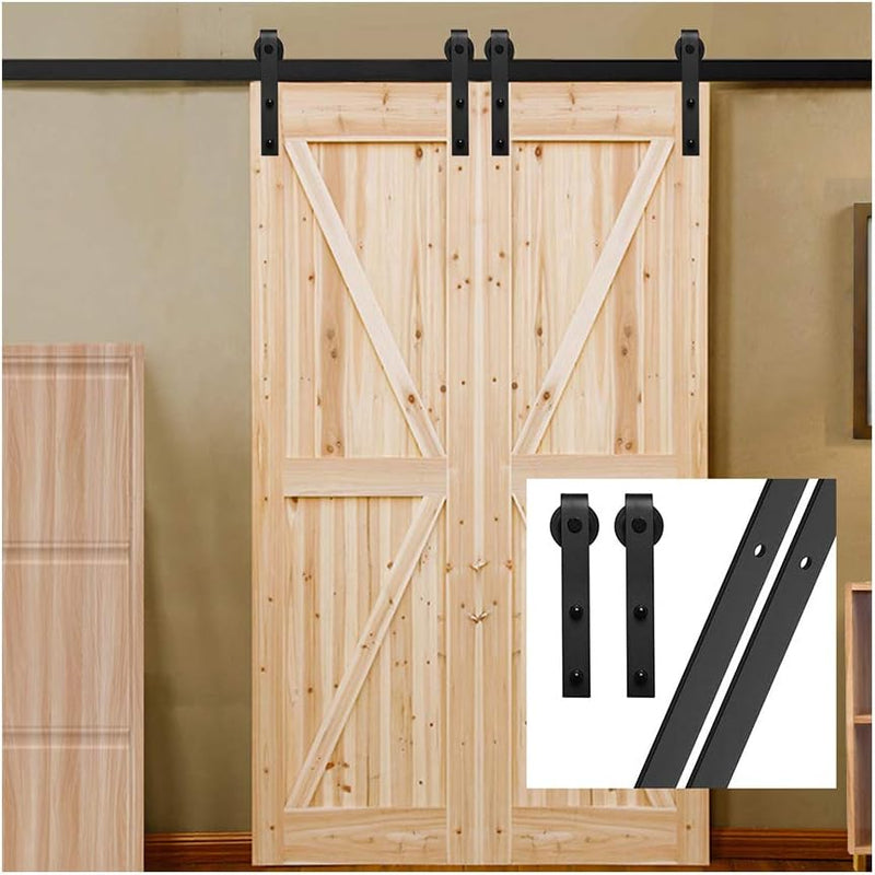 10 FT/305 cm Schiebetür Kit Hängeschiene Schiebetürsystem Schiebetür Hardware Kit für Innentüren,Ver