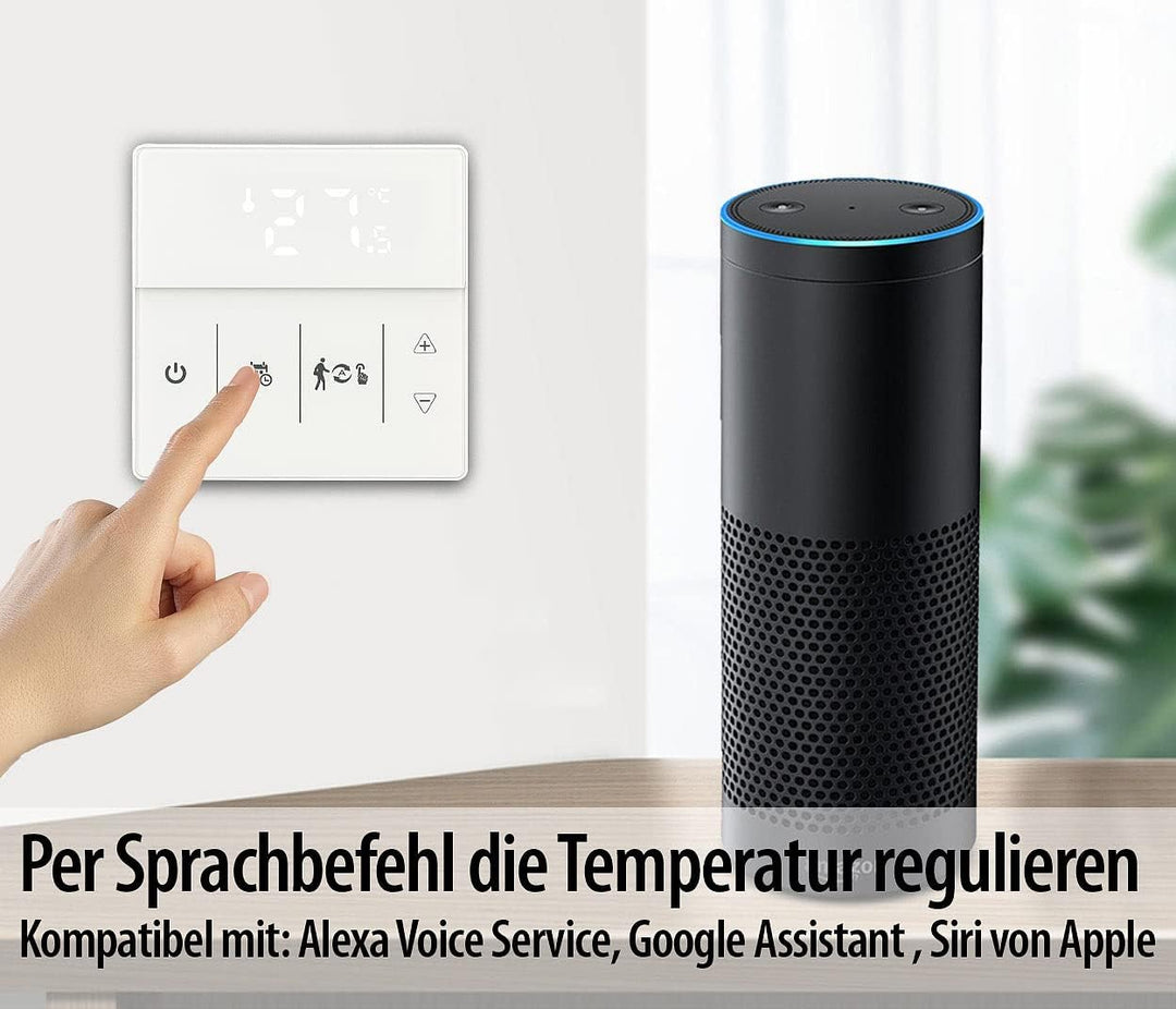revolt Funk Thermostat WLAN: 2er-Set WLAN-Fussbodenheizung-Thermostate mit App, weiss (Raumthermosta