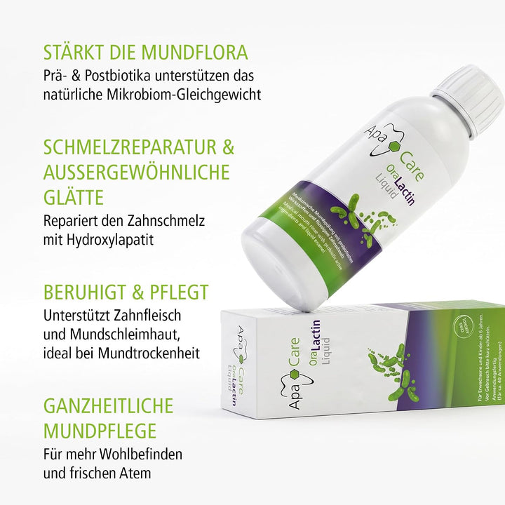 Apa Care Liquid 2 Flaschen | Die Mundspülung mit Hydroxylapatit und Präbiotika | Künstlicher Zahnsch