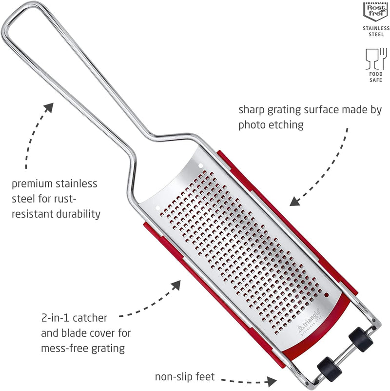triangle 50 154 13 03 Reibe fein mit Fänger professionelle Qualität Gemüsereibe mit Auffangbehälter