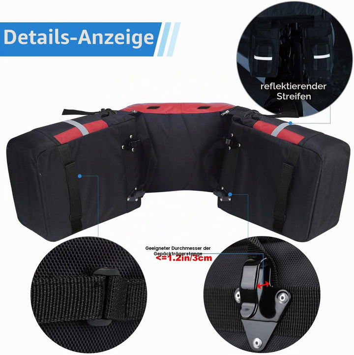 PELLOR Fahrrad Gepäcktaschen, 3 in 1 Multifunction 70L Gepäckträger Tasche Reissfest Gross Fahrradta