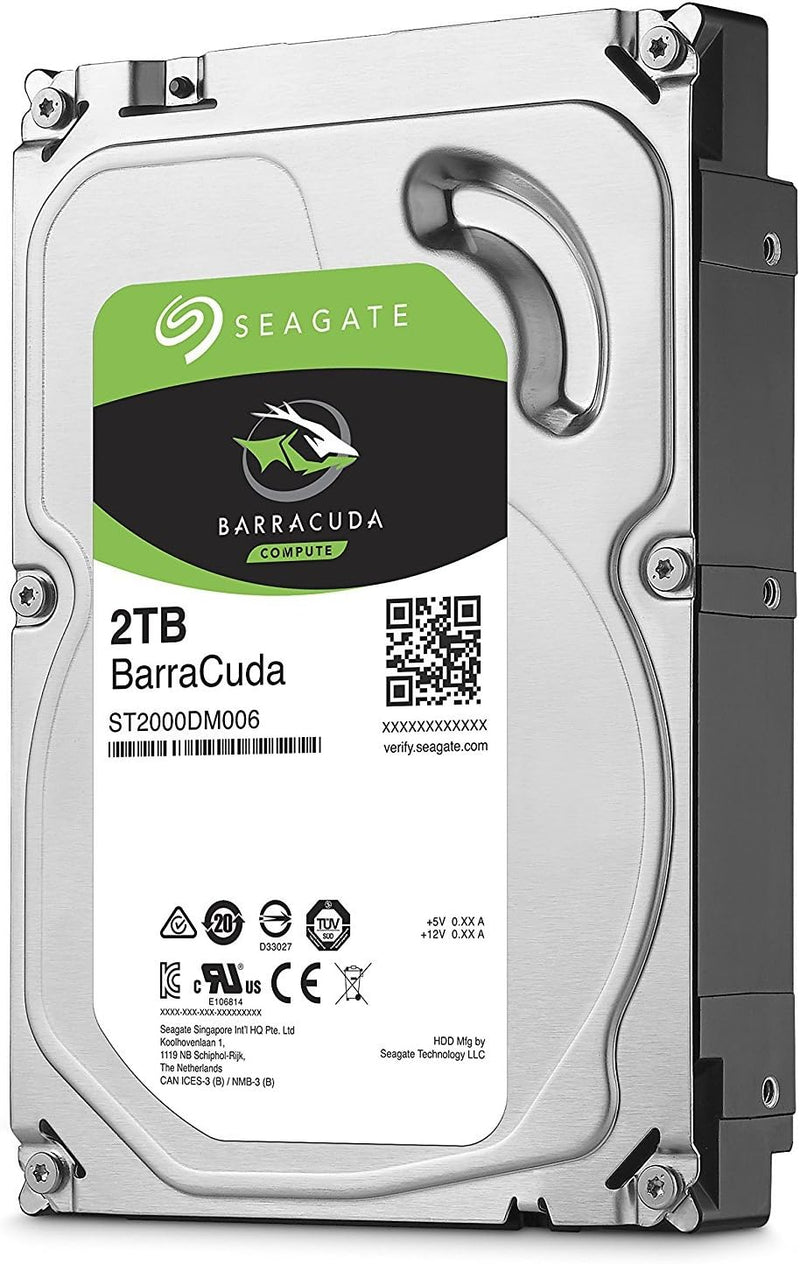 Seagate Barracuda 2TB interne Festplatte, 3.5 Zoll, 7200 u/min, 256 MB Cache, SATA 6GB/s, silber, Bu