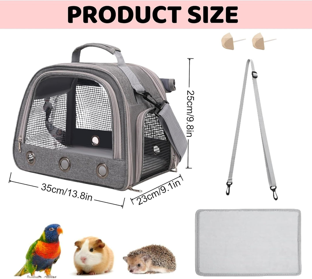 Kleine Haustier Tragetasche Grau Transportbox Für Meerschweinchen Kaninchen Hamster Kleintiere Faltb