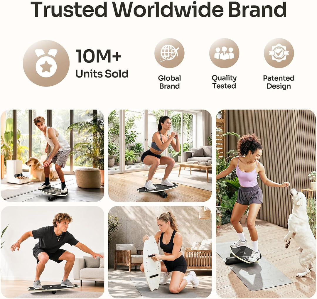 Balance Board Holz, Sportneer Indoorboard Skateboard, Indoor Surfboard Trickboard und Gleichgewichts