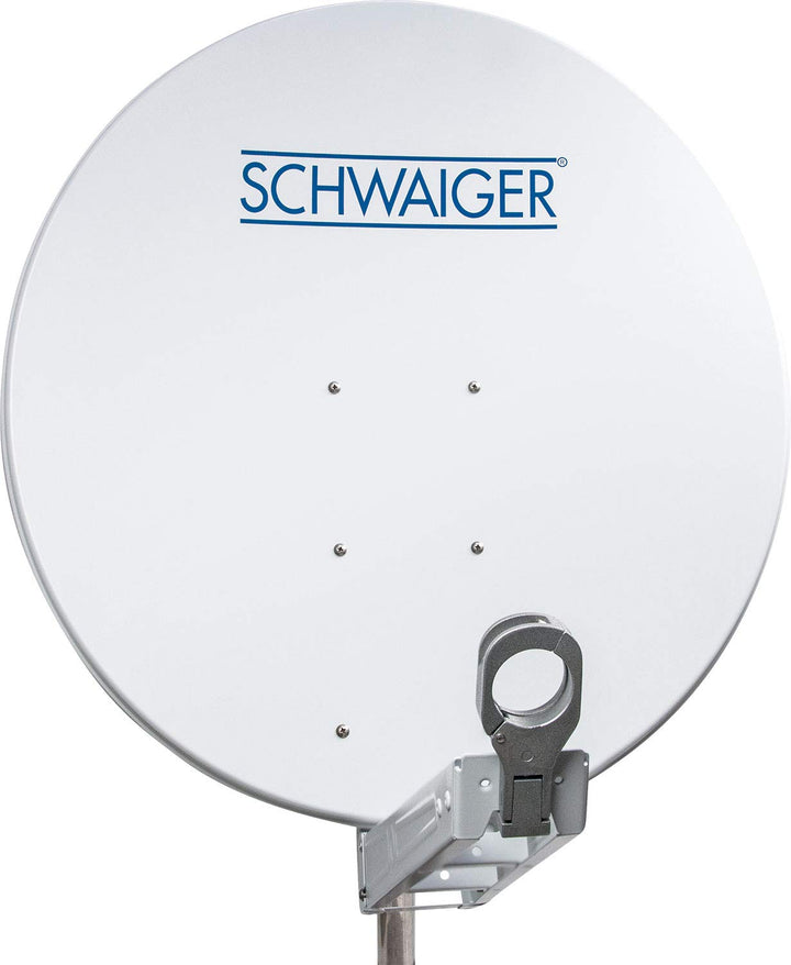 Schwaiger SPI085PW011 Aluminium Offset-Antenne 85 cm, Premiumklasse, weiss Lichtgrau, Lichtgrau