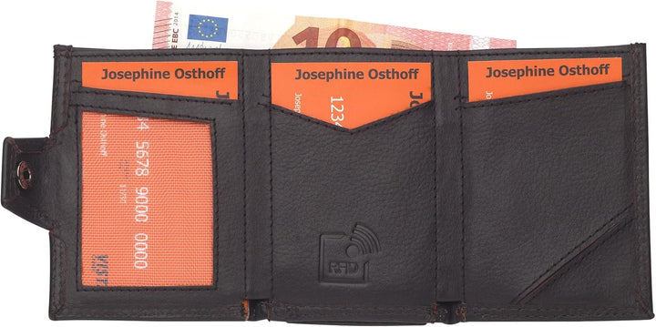 Josephine Osthoff Mini Geldbörse mit Münzfach, RFID Credit Card Holder Damen und Herren Slim Wallet