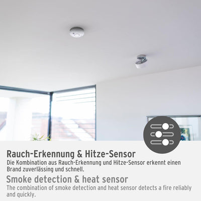 brennenstuhlConnect WiFi Rauch-und Hitzewarnmelder WRHM01 mit App-Benachrichtigung (WLAN Rauchmelder