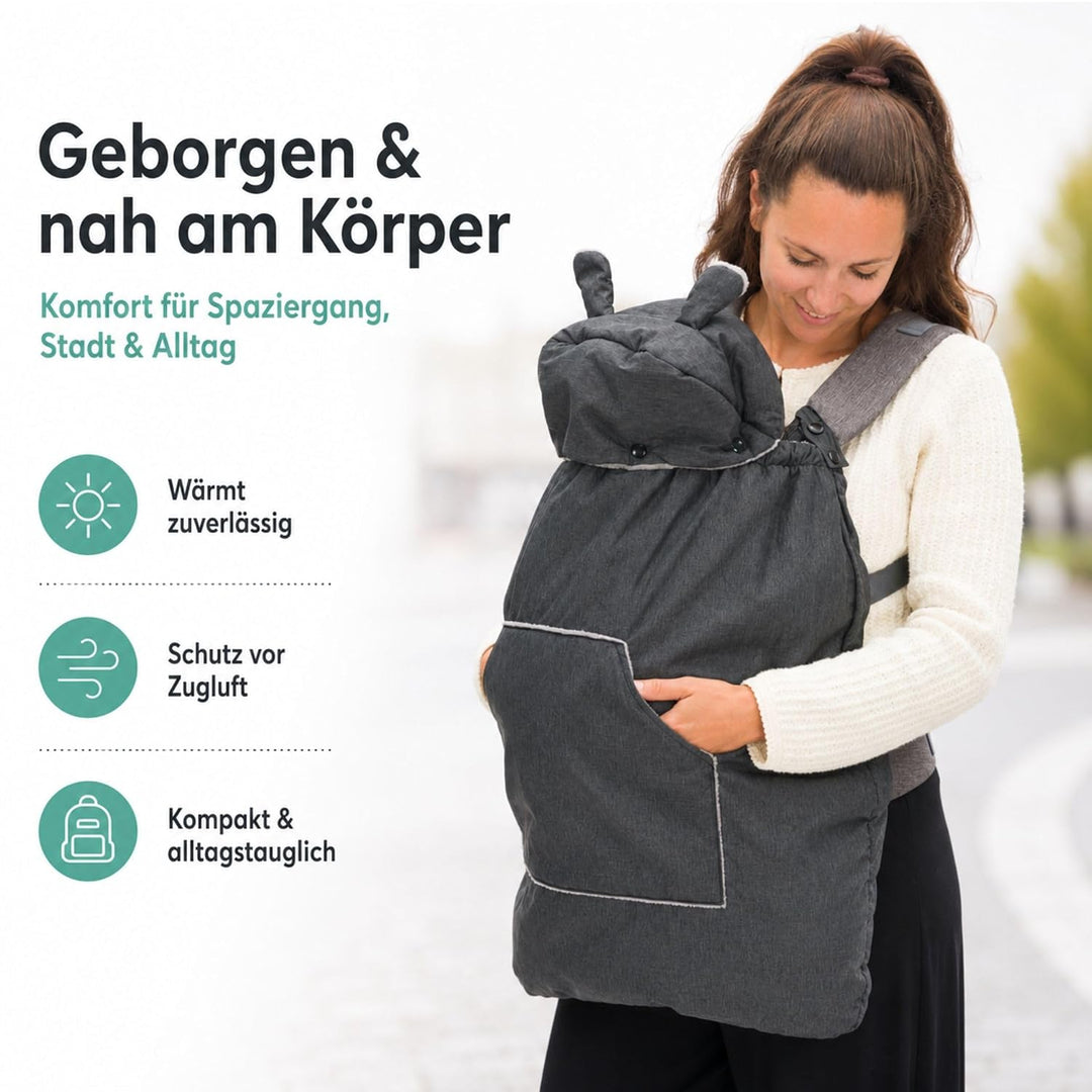 Fillikid Tragecover für Kindertrage aus Coralfleece | Universal Wetterschutz für Babytrage | wind- &
