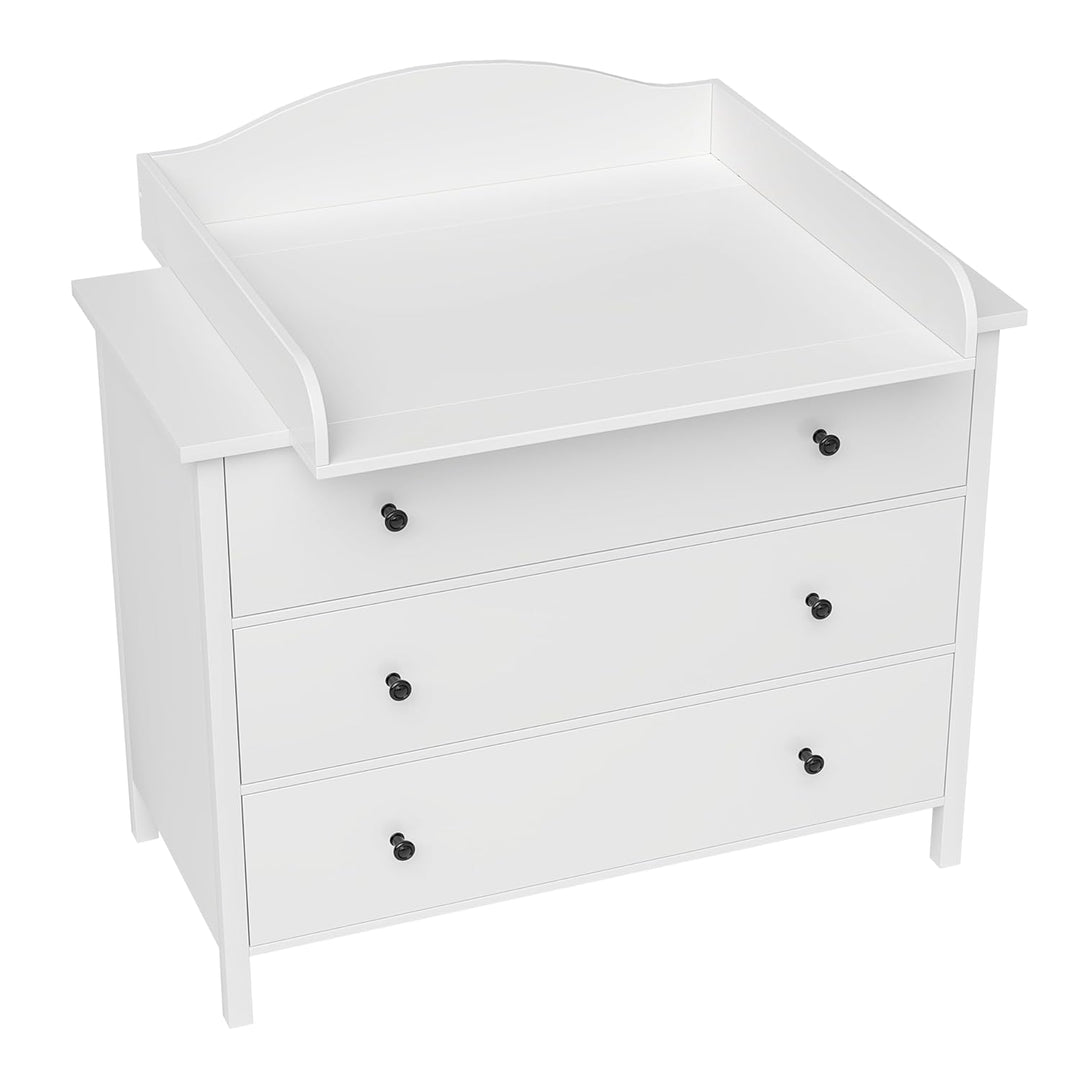 BELLABINO Oti Wickelaufsatz - Wickeltischaufsatz für Malm, Hemnes, Nordli Kommoden in weiss - Wellig