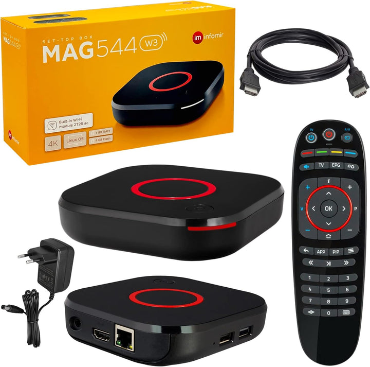 MAG 544w3 Original Infomir &amp; hb-digital 4K Set Top Box Multimedia Player Internet TV Receiver UHD 60