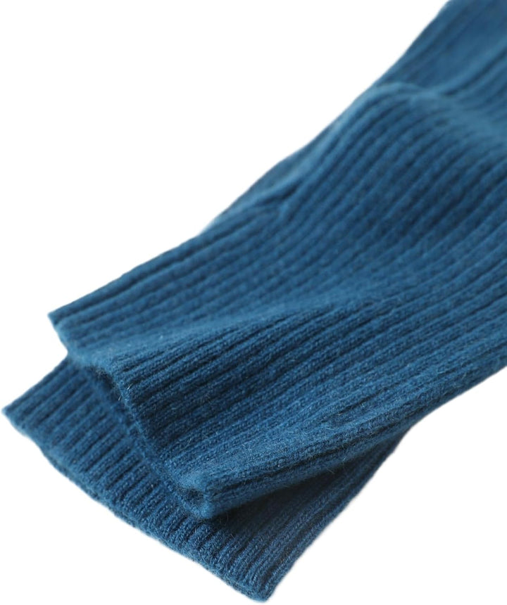 Prettystern Damen mid-lange Kaschmir Pulswärmer Arm-Stulpen fingerlose Ripp-Strick Handschuhe Länge