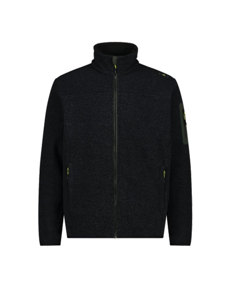 CMP - F.lli Campagnolo Herren Jacke Fleecejacke 56 Schwarz-ölgrün, 56 Schwarz-&amp;