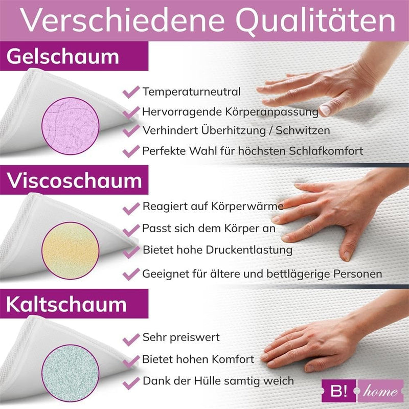 B!HOME Matratzentopper Matratze Matratzenauflage Topper Ideal für Boxspringbetten, Schlafsofas und C