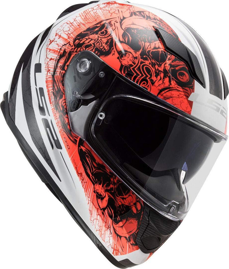 LS2 103205454XXS Motorradhelm Full Face FF320 Stream Evo, Unisex, Weiss/Orange, XXS XXS Weiss / Oran