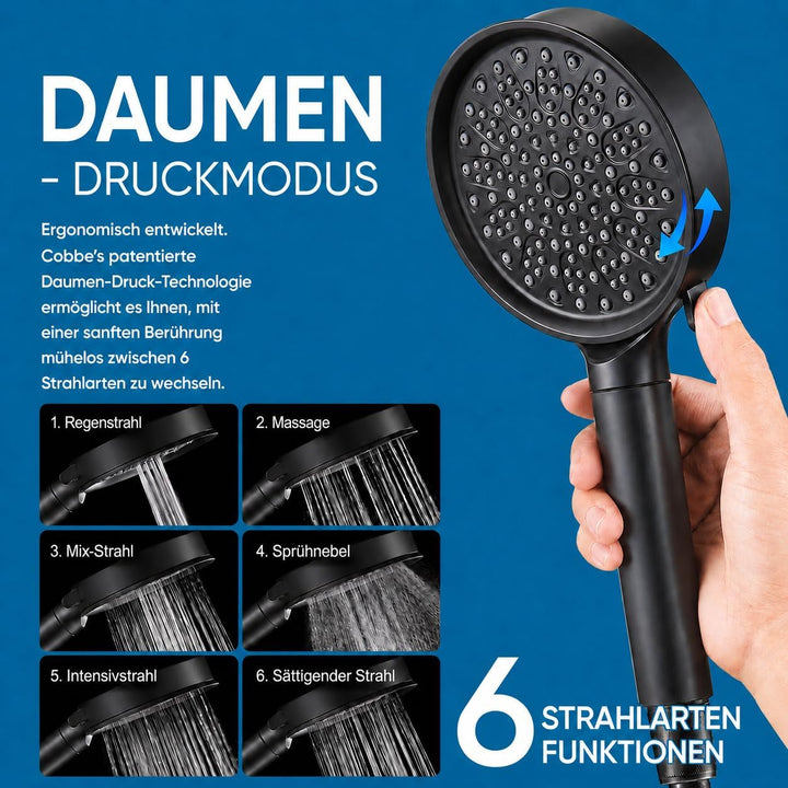 Cobbe Duschkopf mit Filter, Duschkopf Wassersparend Hartwasser mit Filtration in 20 Schichten, 6 Str