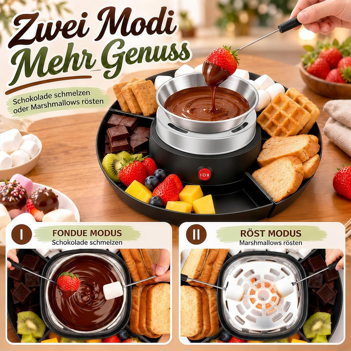 2-in-1 Elektrisches Smores Maker &amp; Schokoladenfondue Set