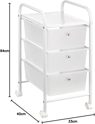 IDIMEX Badregal Rollwagen Rollcontainer GINA, mit 3 transparenten Schubladen und Metallgestell in we
