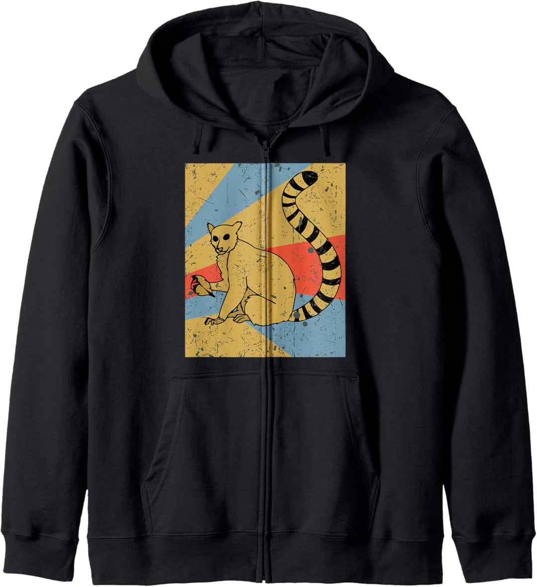Lemur Design Retro Vintage 70er und 80er Jahre Kapuzenjacke