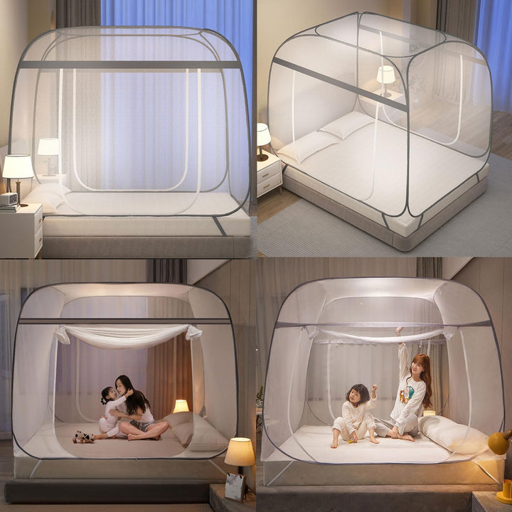 Moskitonetz Bett,150X200cm Moskitonetz Bett Pop Up,Zusammenklappbares Mosquito Net Bed,Faltbares Ant