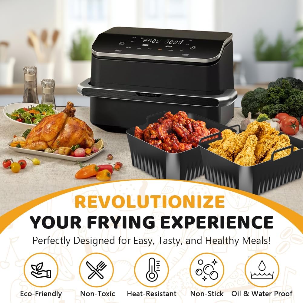 3 Stück Silikonform HeissLuftfritteuse Zubehör für Cosori Twinfry 10L,Silikonform Airfryer für Cosor