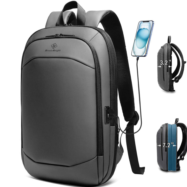 HEROIC KNIGHT Laptop Rucksack Herren 17 Zoll wasserdichter erweiterbarer Reiserucksack Handgepäck La