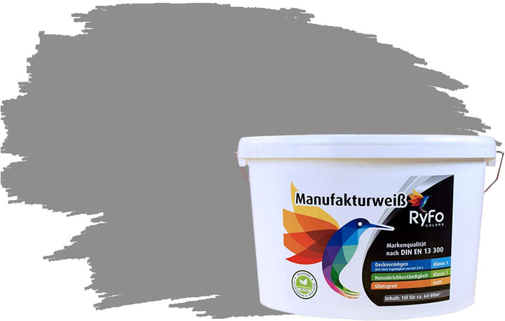 RyFo Colors Manufakturweiss Trend Arktisgrau 10l 1 stück (1er Pack) Arktisgrau, 1 stück (1er Pa