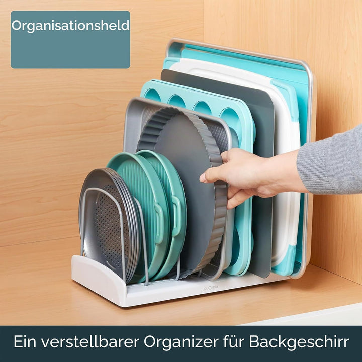 YouCopia Bakeware Rack StoreMore verstellbar, Kunststoff, Weiss, Standard
