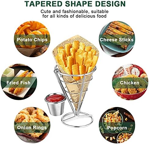 Pommes Frites Korb Kegel Snack Ausstellungsstand Kegelkorb Snack Ständer Pommeshalter Pommestüten Ha